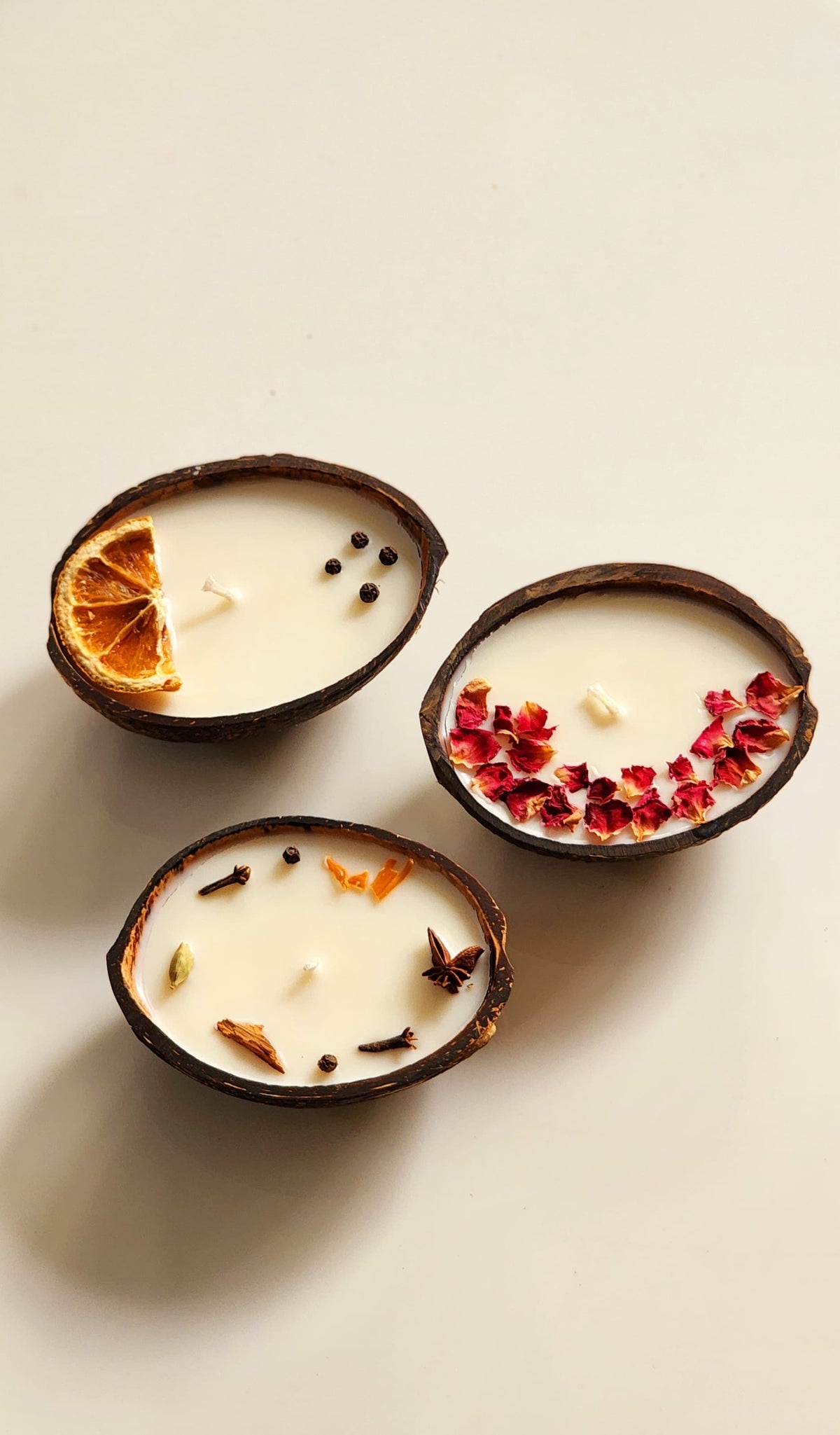 Scented Candles Combo of Three | Coconut Shell Products | UAE