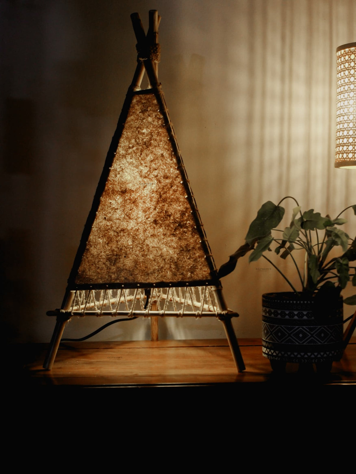 Banana Fiber Table Lamp – Handmade Eco-Friendly